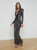 Rosetta Sequin Twist-Front Dress coming soon L'AGENCE   