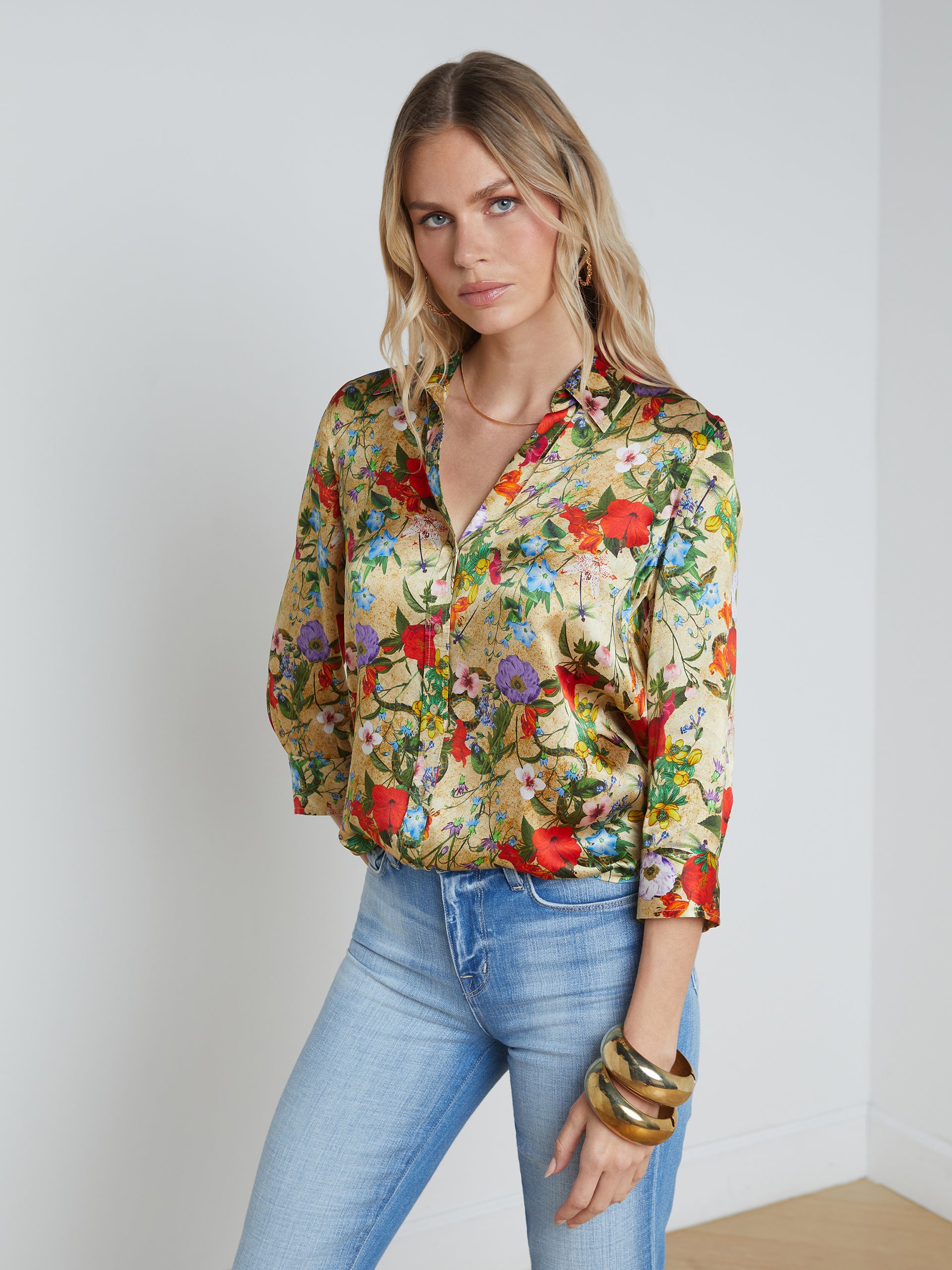 Dani Silk Blouse blouse L'AGENCE Sale   