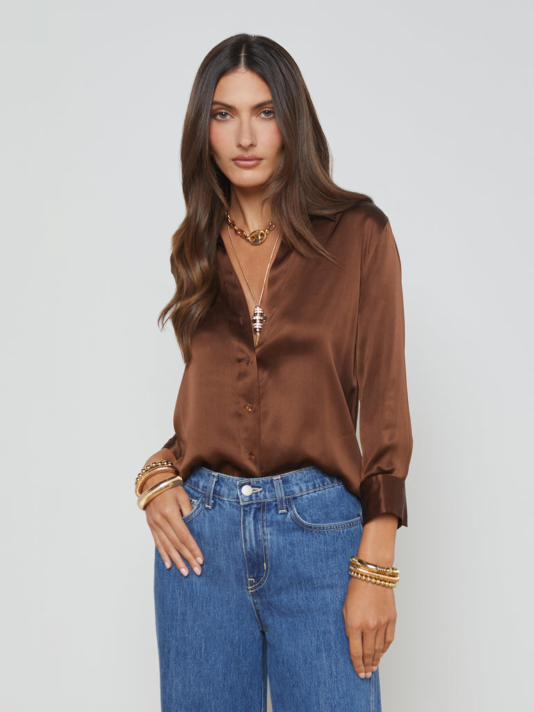 Dani Silk Blouse blouse L'AGENCE   