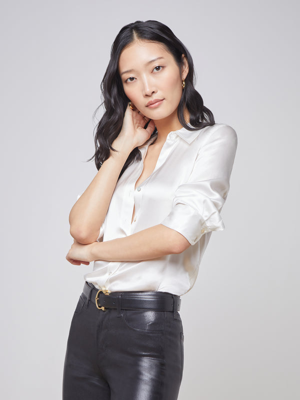 Dani Silk Blouse blouse L'AGENCE   