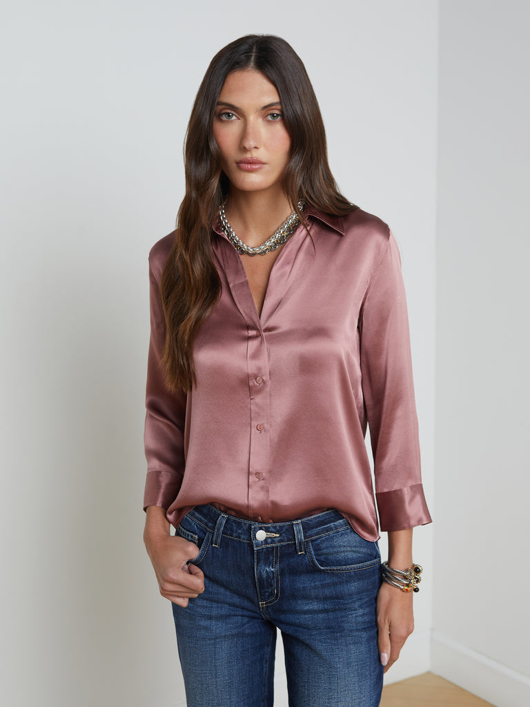 Dani Silk Blouse blouse L'AGENCE   