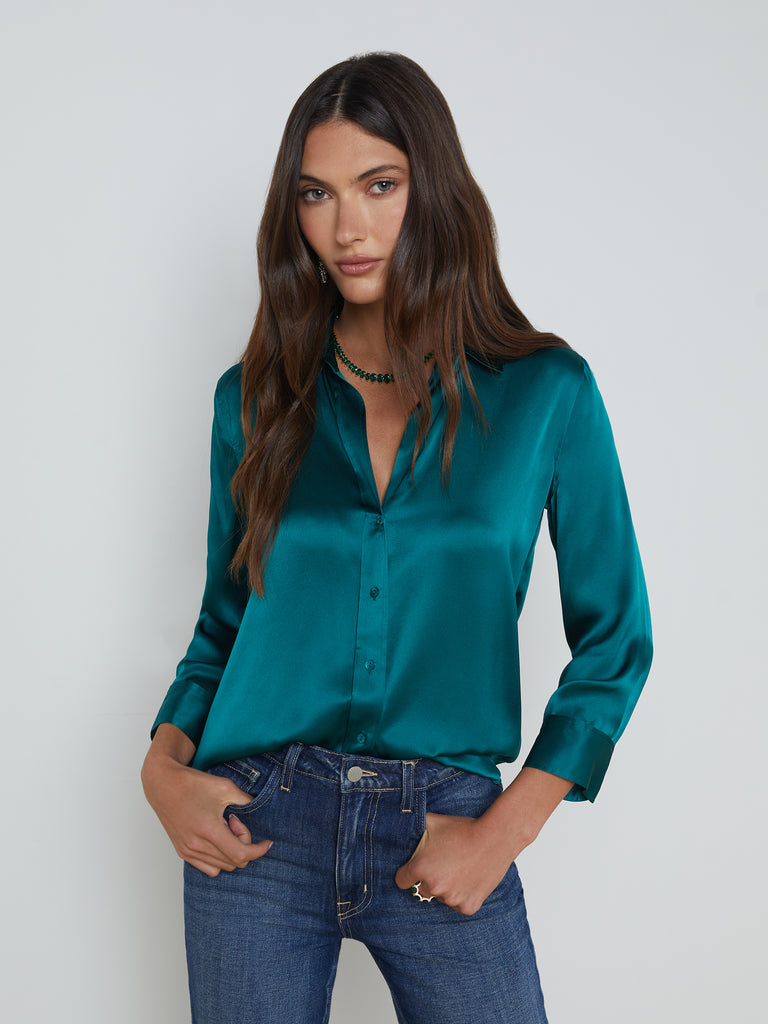 Dani Silk Blouse blouse L'AGENCE   