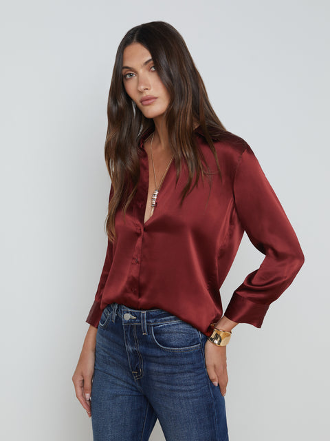 Dani Silk Blouse blouse L'AGENCE   