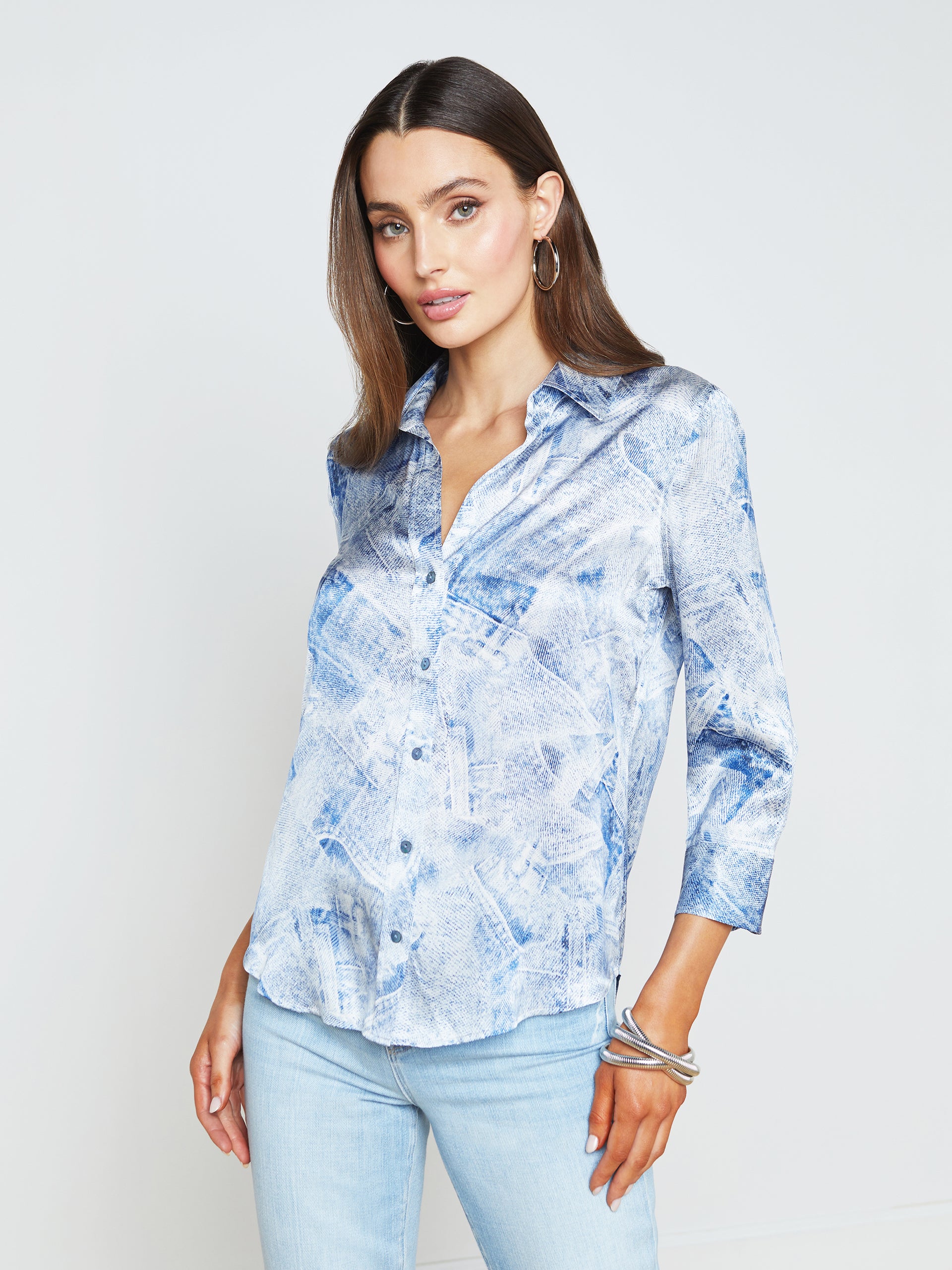 Dani Silk Blouse blouse L'AGENCE Sale   