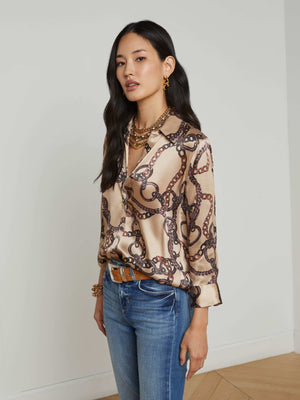 Dani Silk Blouse blouse L'AGENCE Sale
