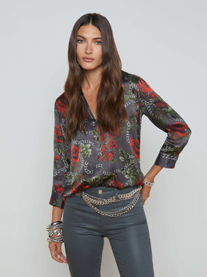 Dani Silk Blouse blouse L'AGENCE Sale
