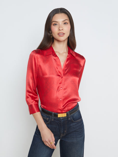 Monaco Silk Blouse - 100% Silk Button-Up Shirt