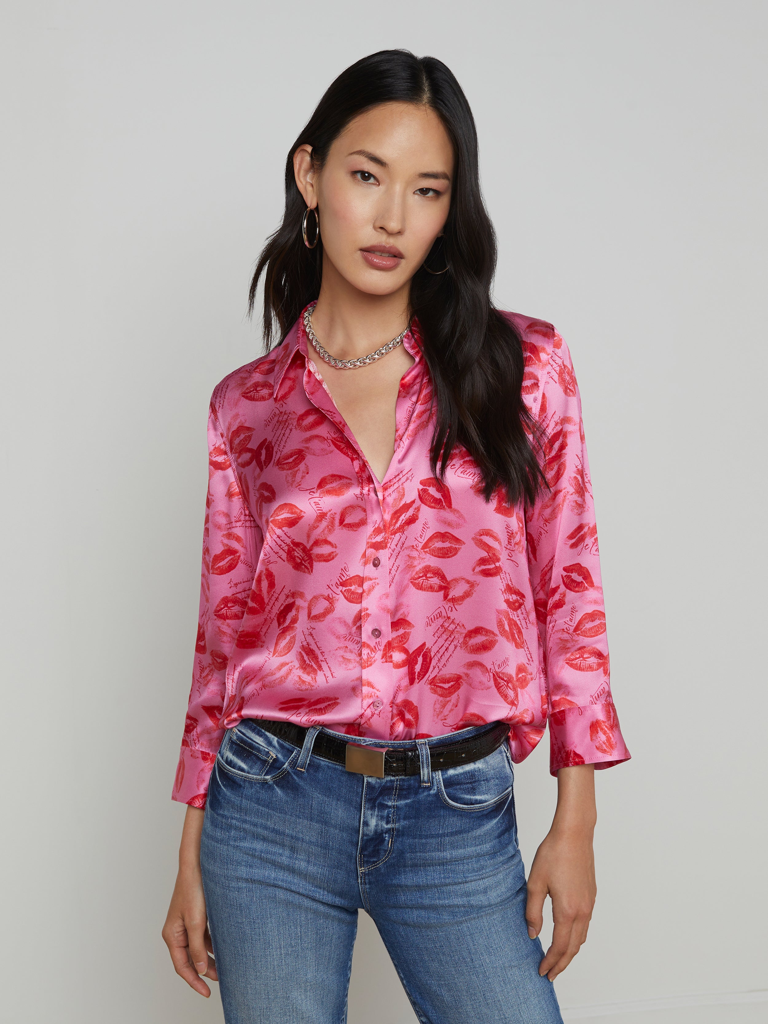 Dani Silk Blouse blouse L'AGENCE Sale