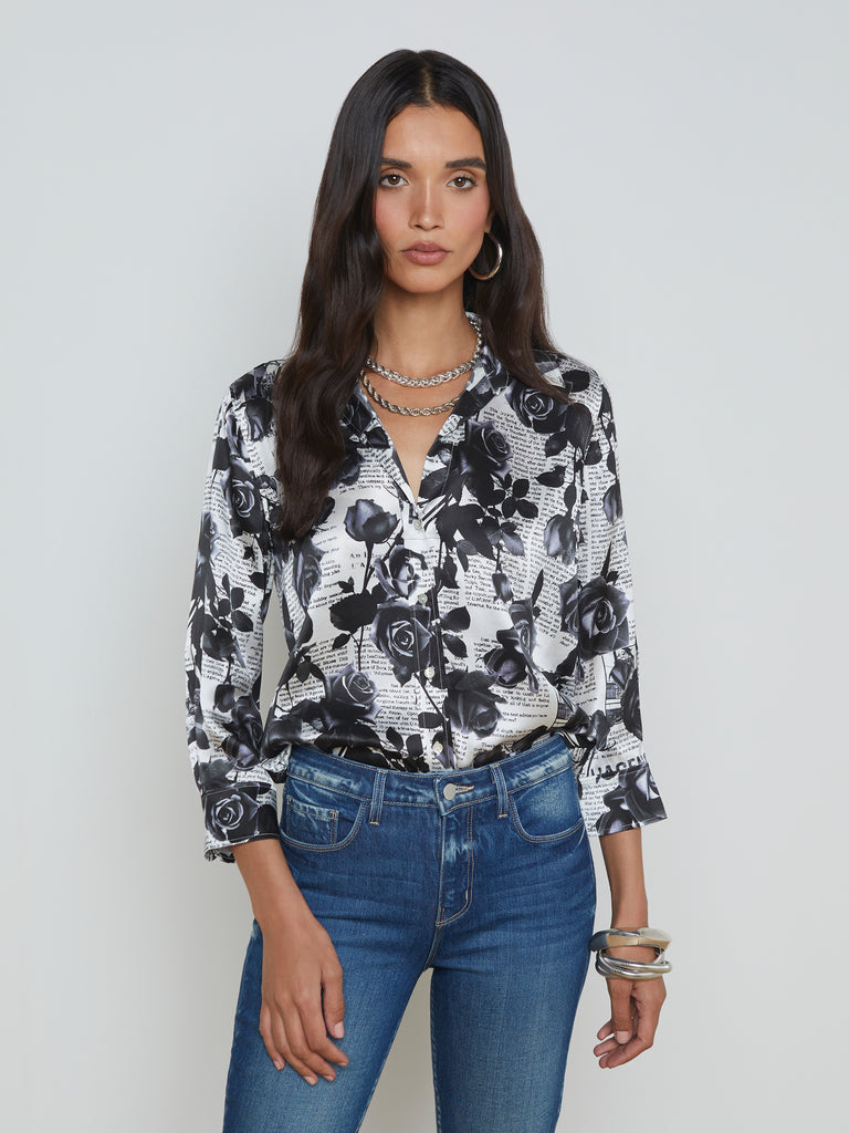 Dani Silk Blouse blouse L'AGENCE   