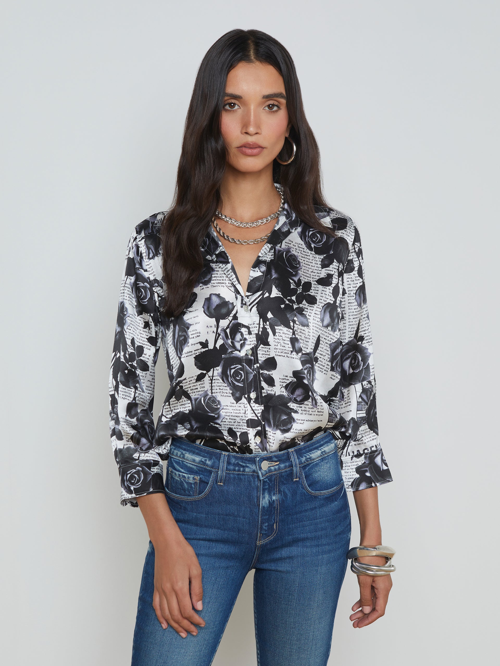 Dani Silk Blouse blouse L'AGENCE Sale