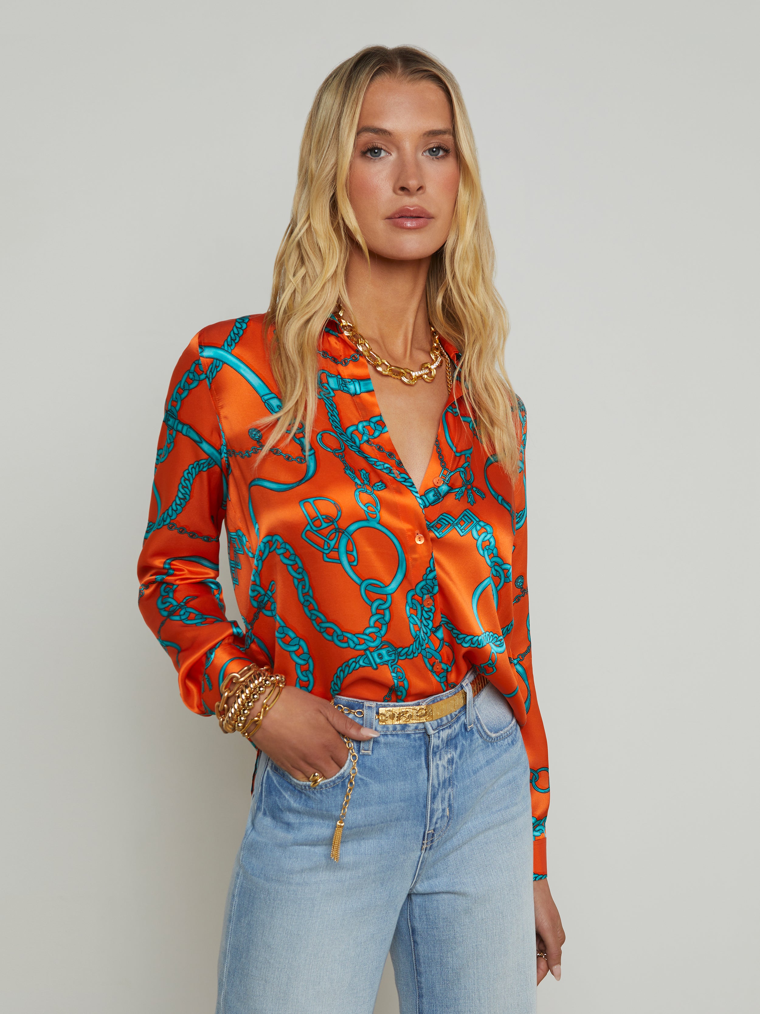 Tyler Silk Blouse blouse L'AGENCE