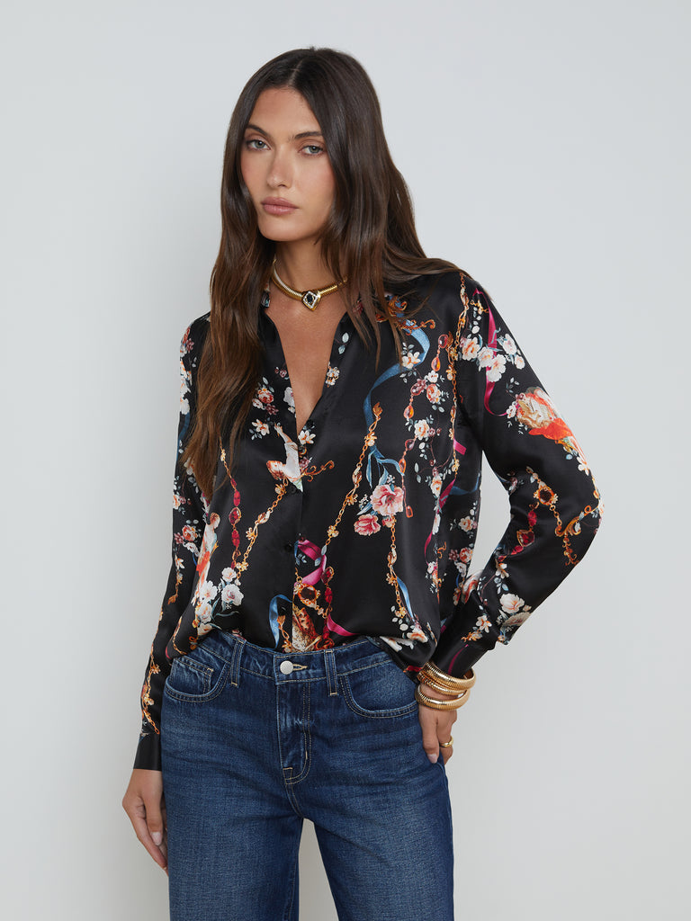 Tyler Silk Blouse blouse L'AGENCE   