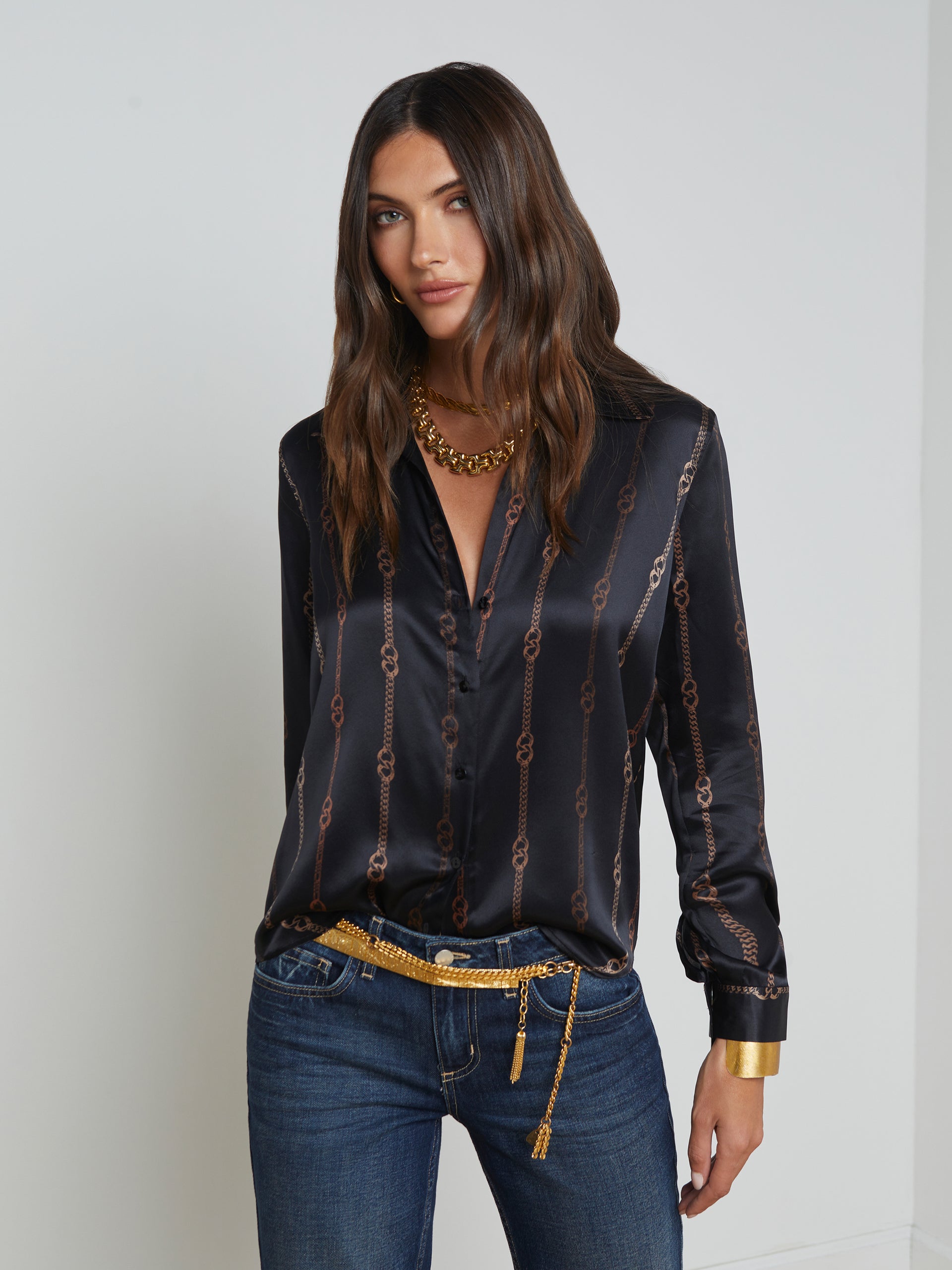 Tyler Silk Blouse blouse L'AGENCE Sale