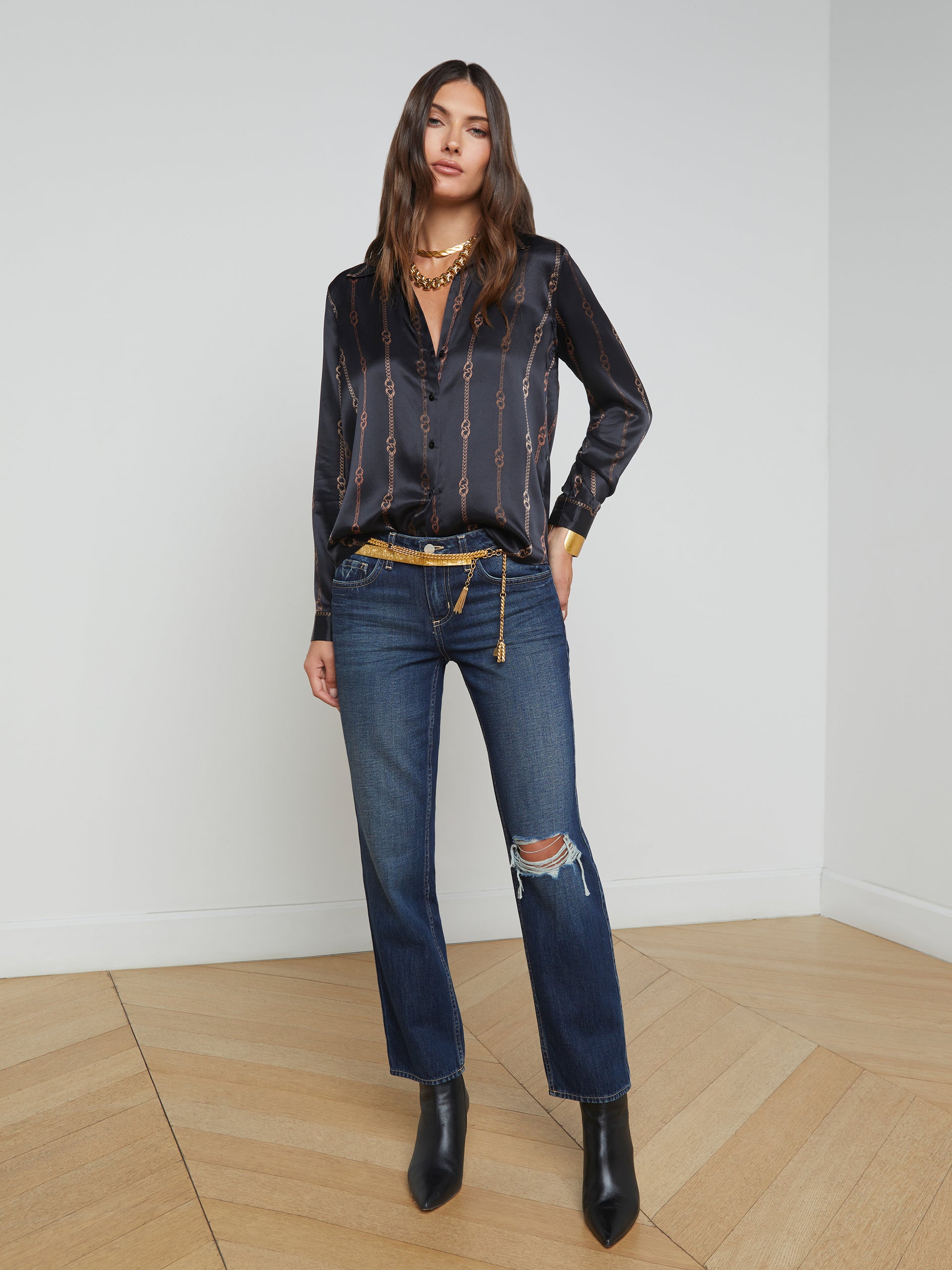 Tyler Silk Blouse blouse L'AGENCE Sale