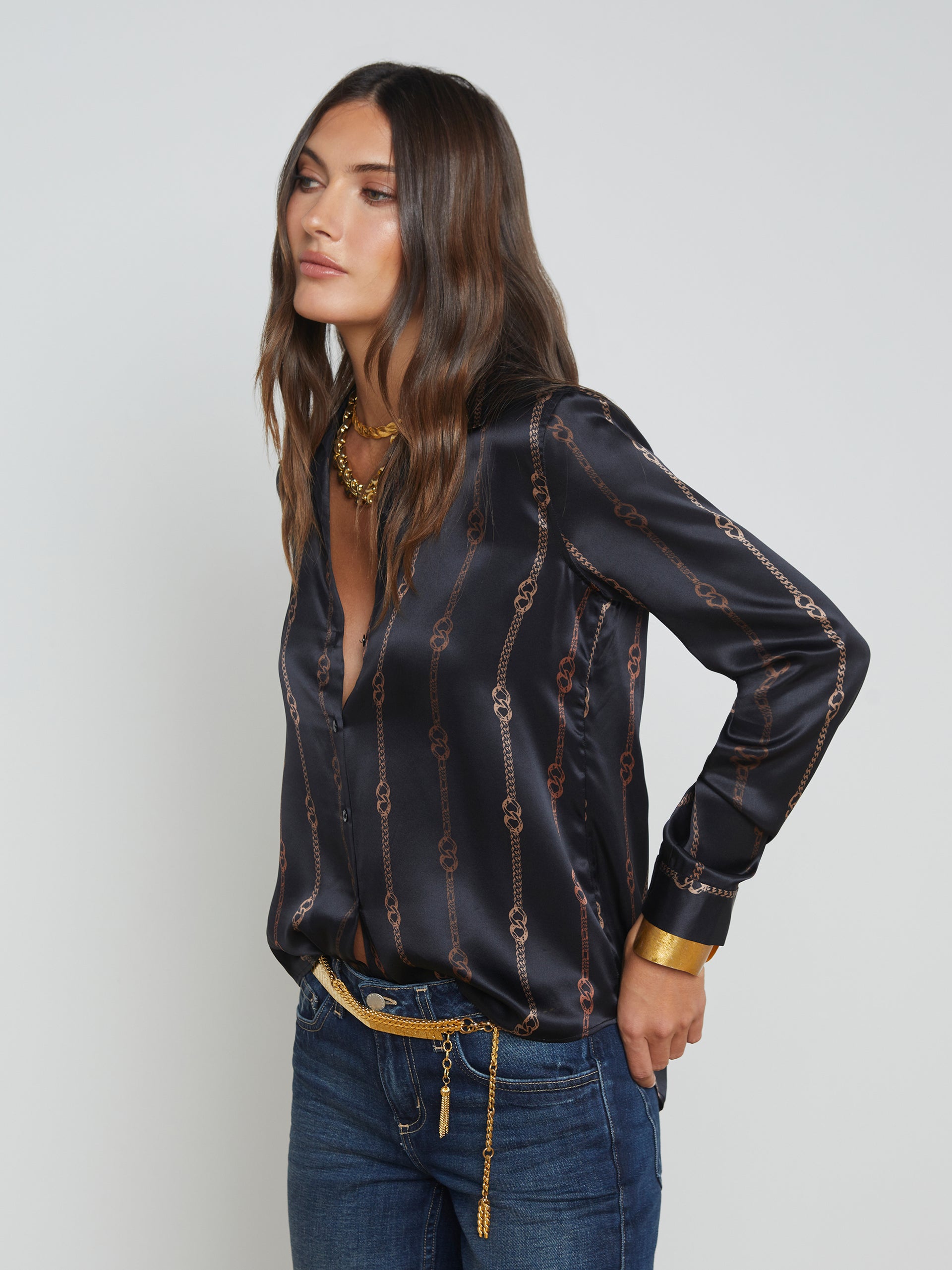 Tyler Silk Blouse blouse L'AGENCE Sale