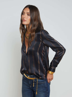 Tyler Silk Blouse blouse L'AGENCE Sale