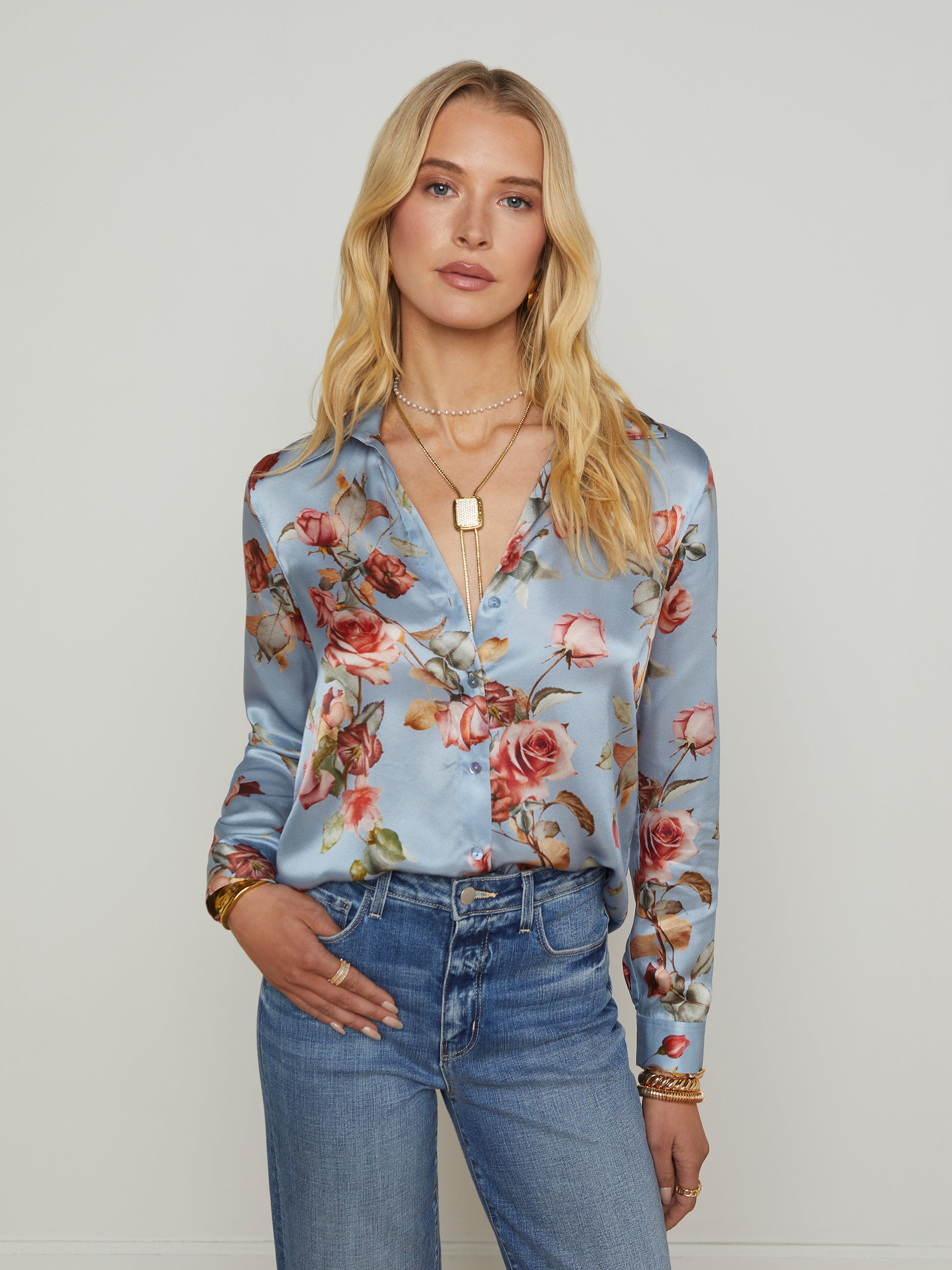 Tyler Silk Blouse blouse L'AGENCE