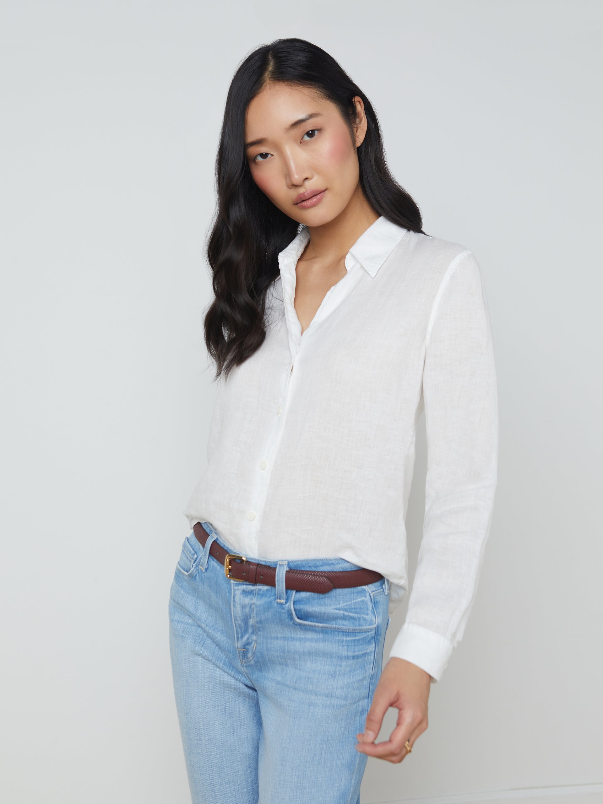 Tyler Linen Blouse blouse L'AGENCE   