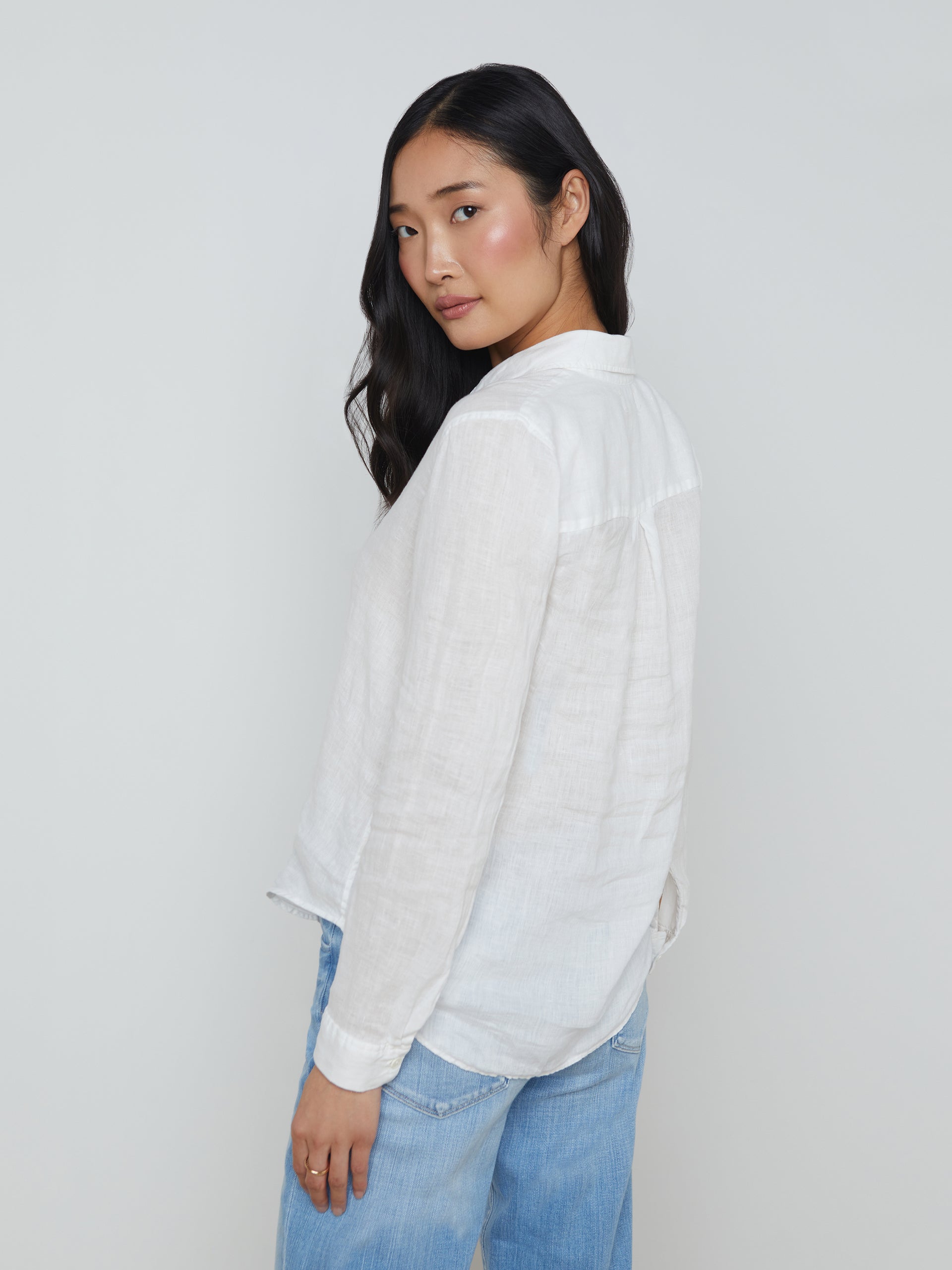 Tyler Linen Blouse blouse L'AGENCE   