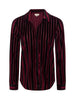 Laurent Striped Velvet Blouse blouse L'AGENCE   