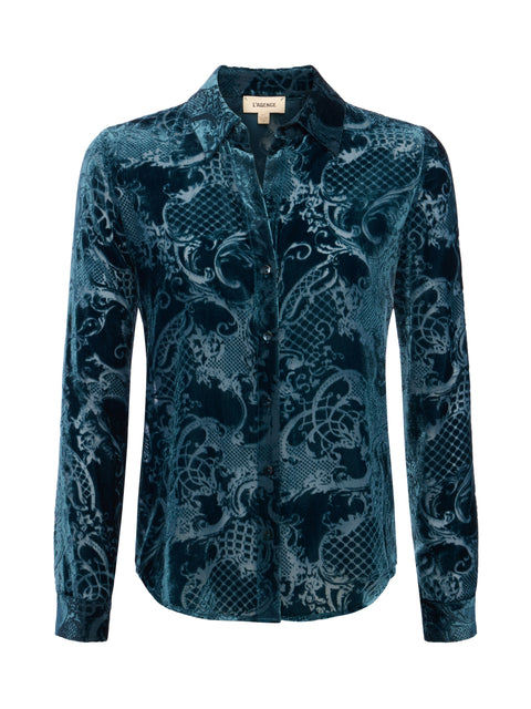 Laurent Velvet Blouse blouse L'AGENCE   