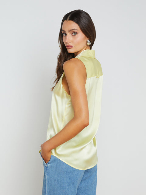 Emmy Sleeveless Silk Blouse blouse L'AGENCE Sale   