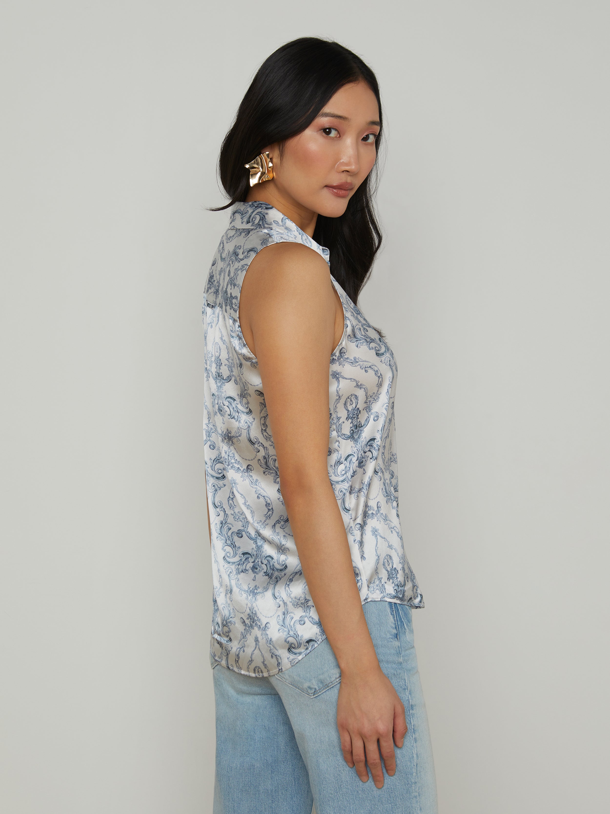 Emmy Sleeveless Silk Blouse blouse L'AGENCE