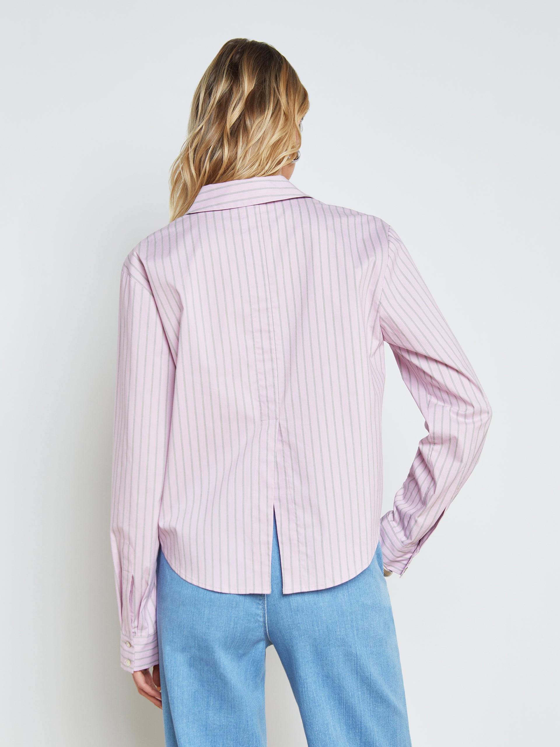 Cosette Striped Button-Down Shirt shirt L'AGENCE Sale   