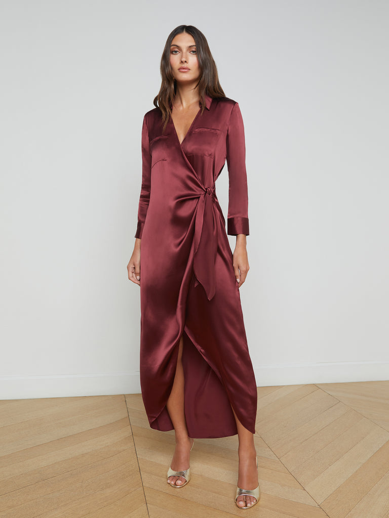 Kadi Silk Wrap Dress dress L'AGENCE   