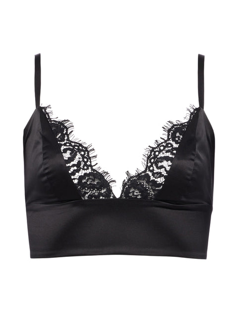 Midnight Bralette with Satin Bow — Ginger & Peach
