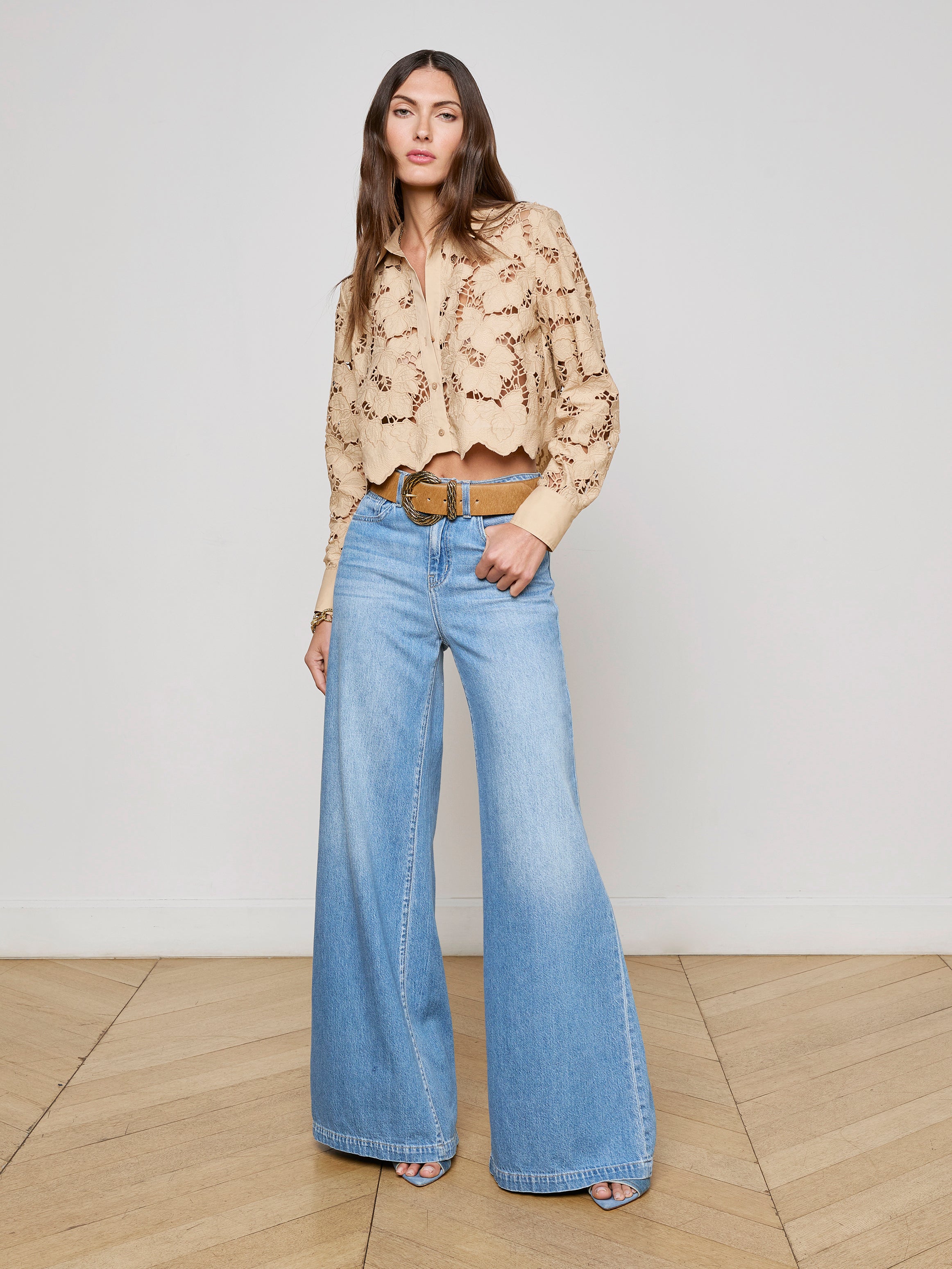 Seychelle Cropped Lace Blouse