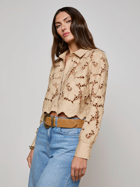 Seychelle Cropped Lace Blouse