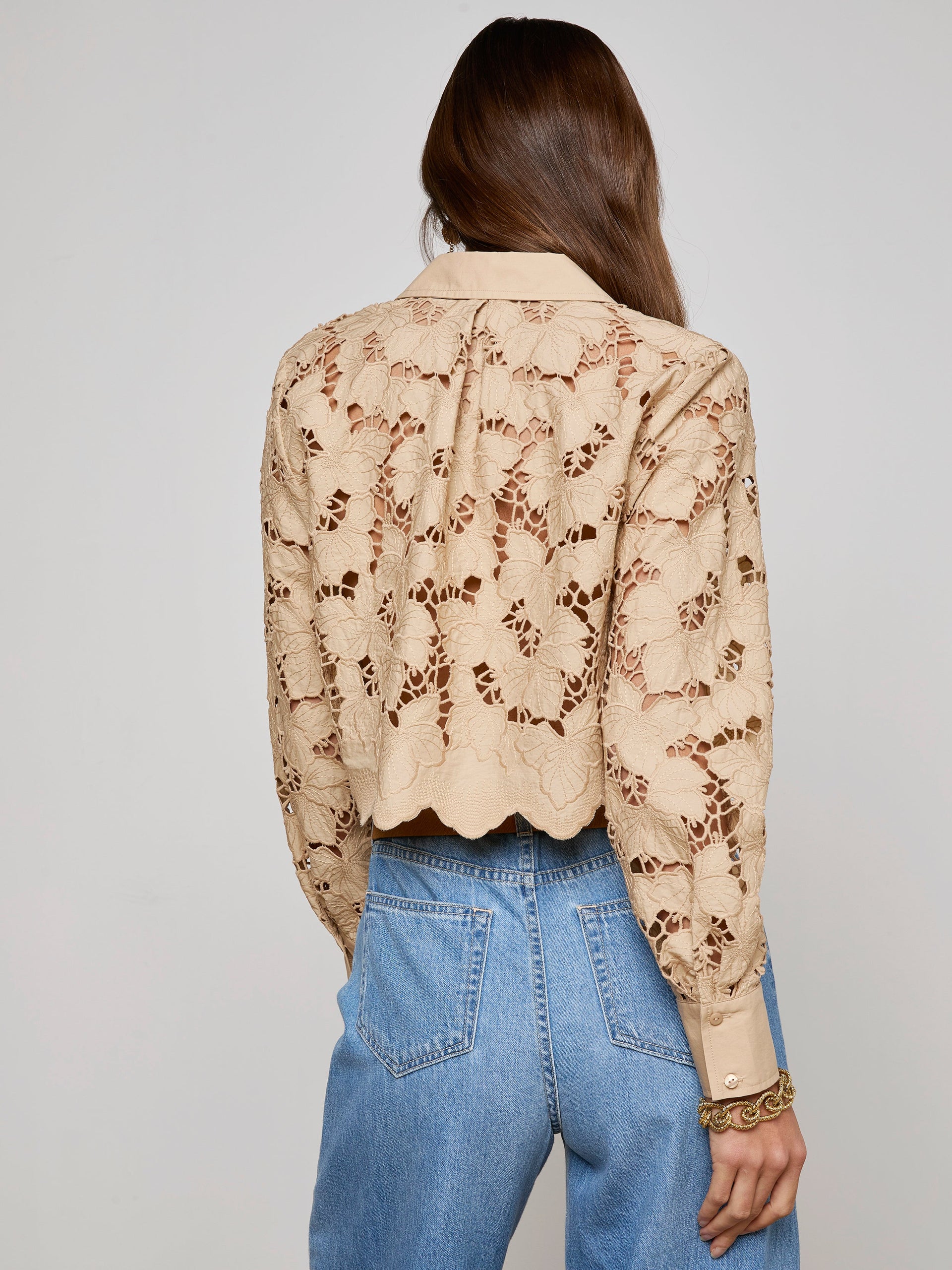 Seychelle Cropped Lace Blouse