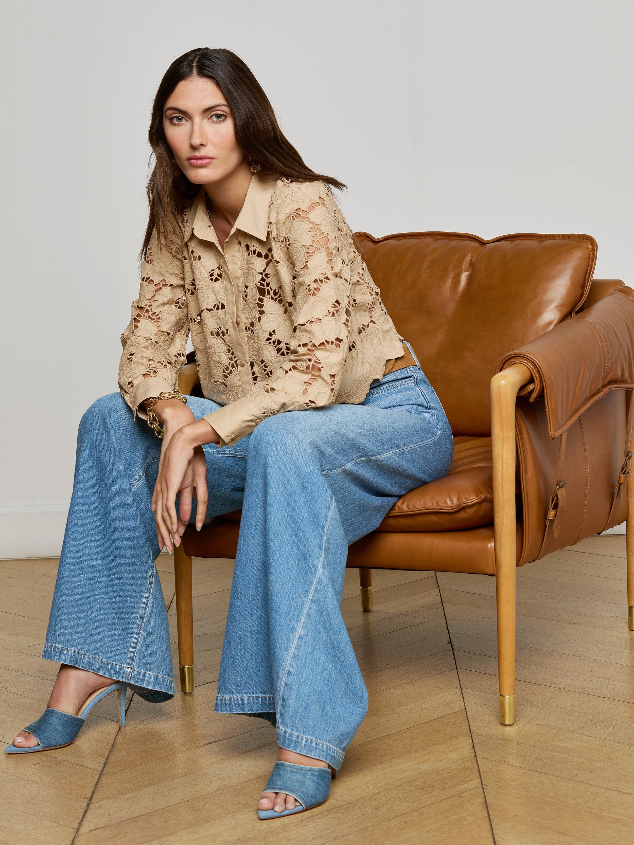 Seychelle Cropped Lace Blouse