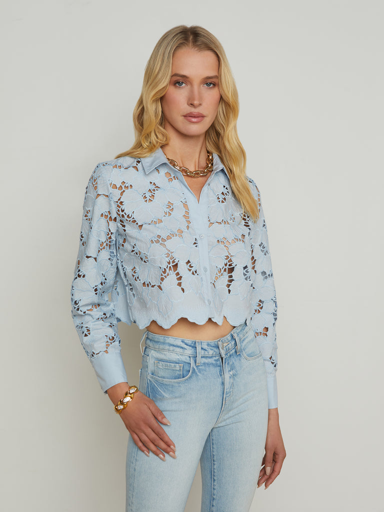 Seychelle Cropped Lace Blouse coming soon L'AGENCE