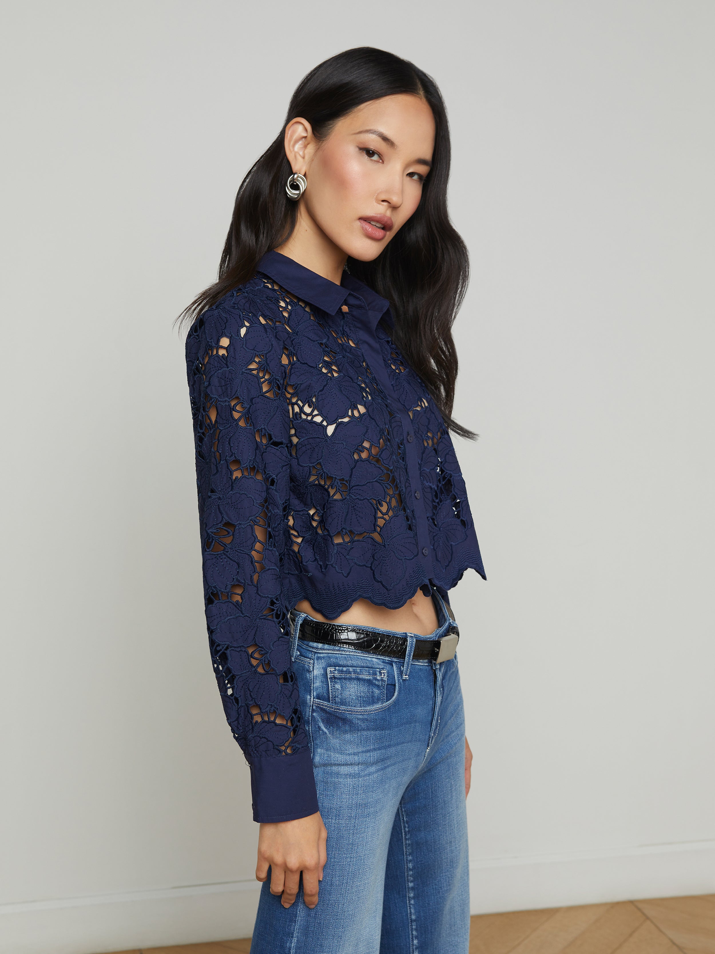 Seychelle Lace Cropped Blouse blouse L'AGENCE