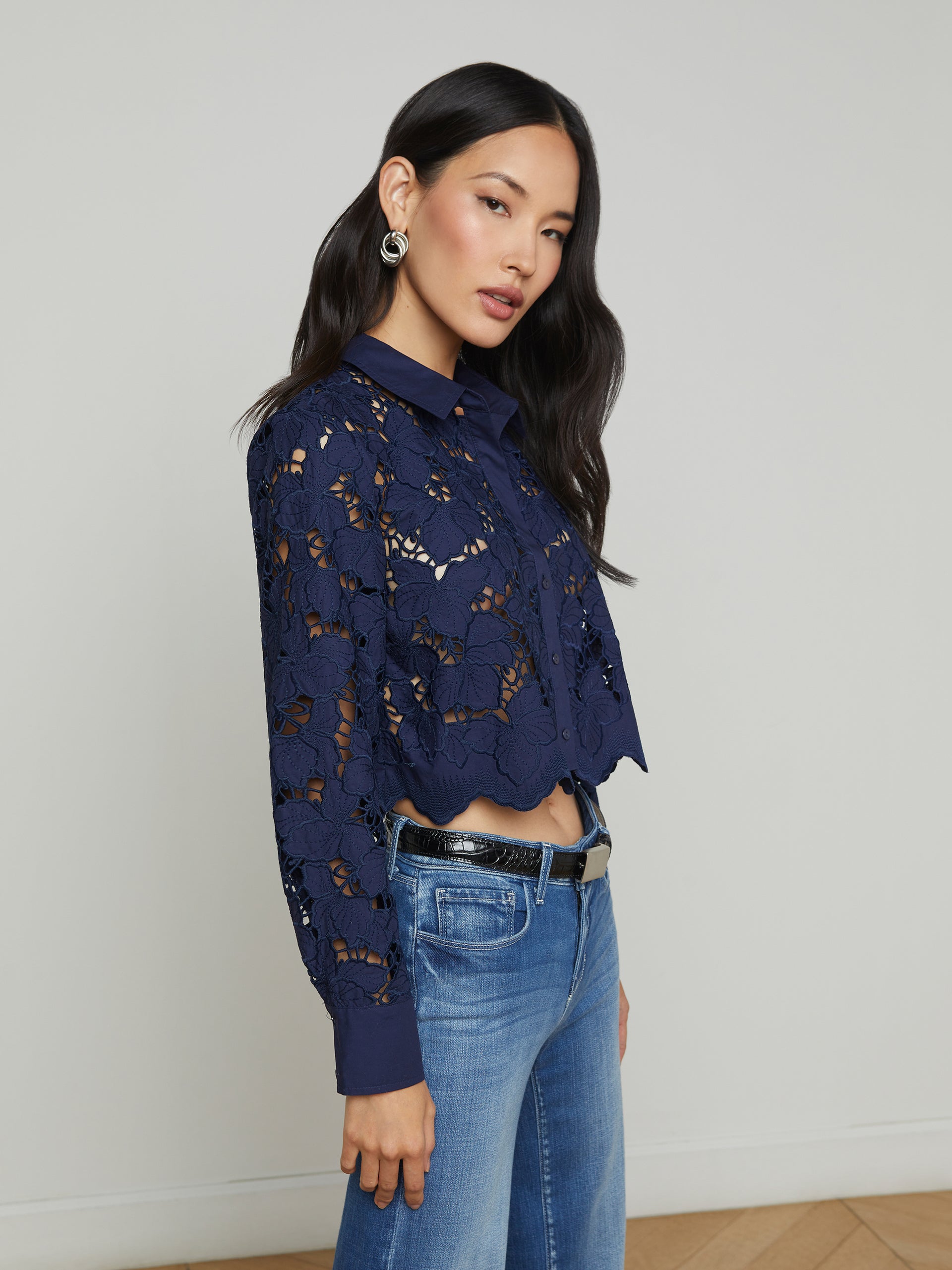 Seychelle Lace Cropped Blouse blouse L'AGENCE