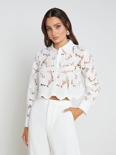 Seychelle Lace Cropped Blouse