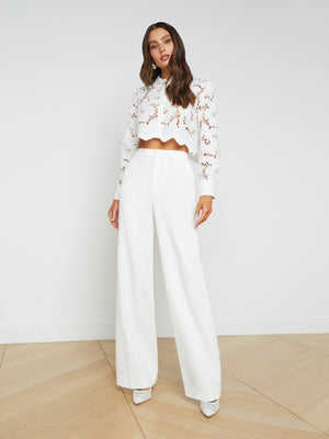 Seychelle Cropped Lace Blouse blouse L'AGENCE