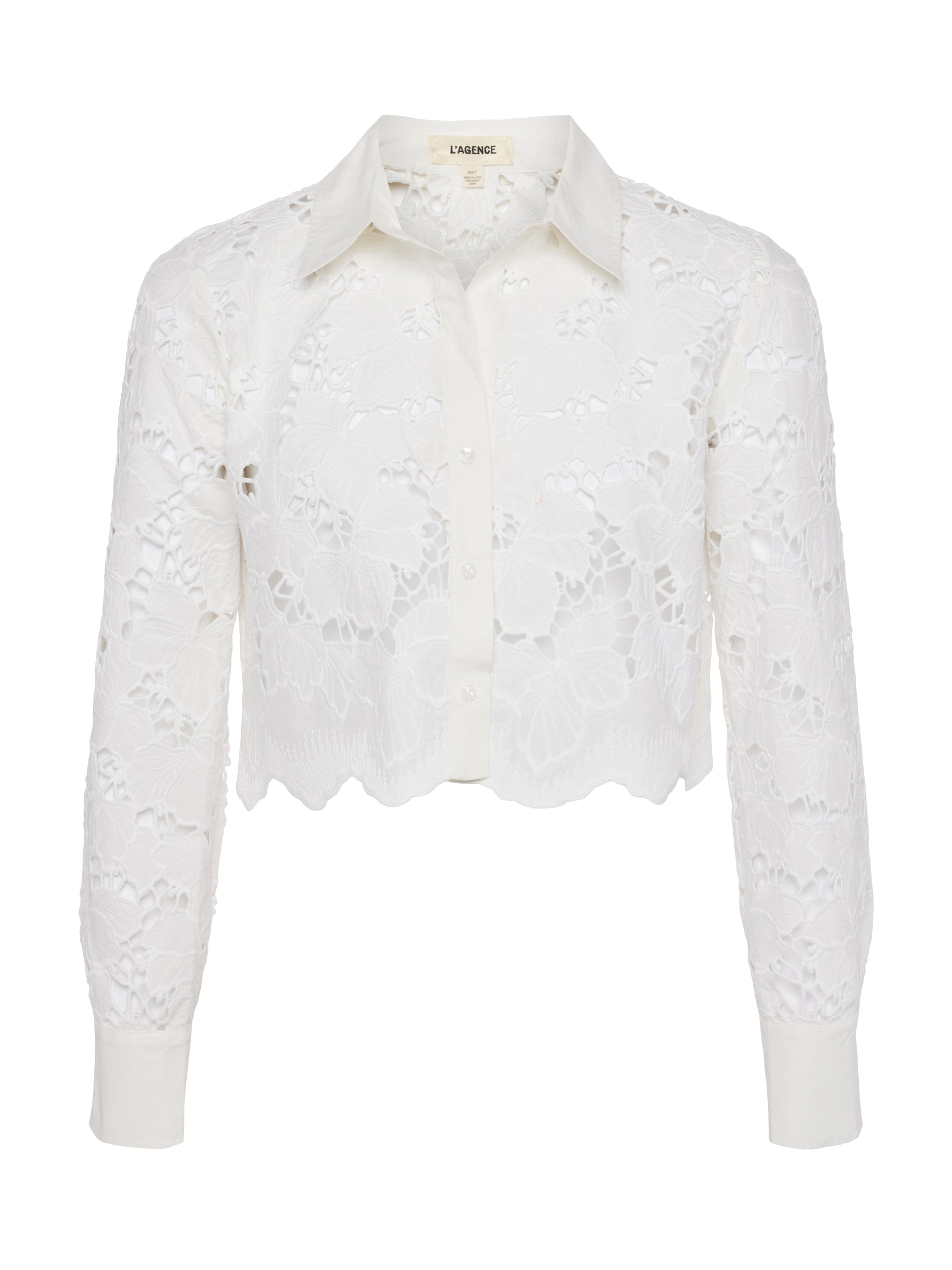 Seychelle Lace Cropped Blouse blouse L'AGENCE   