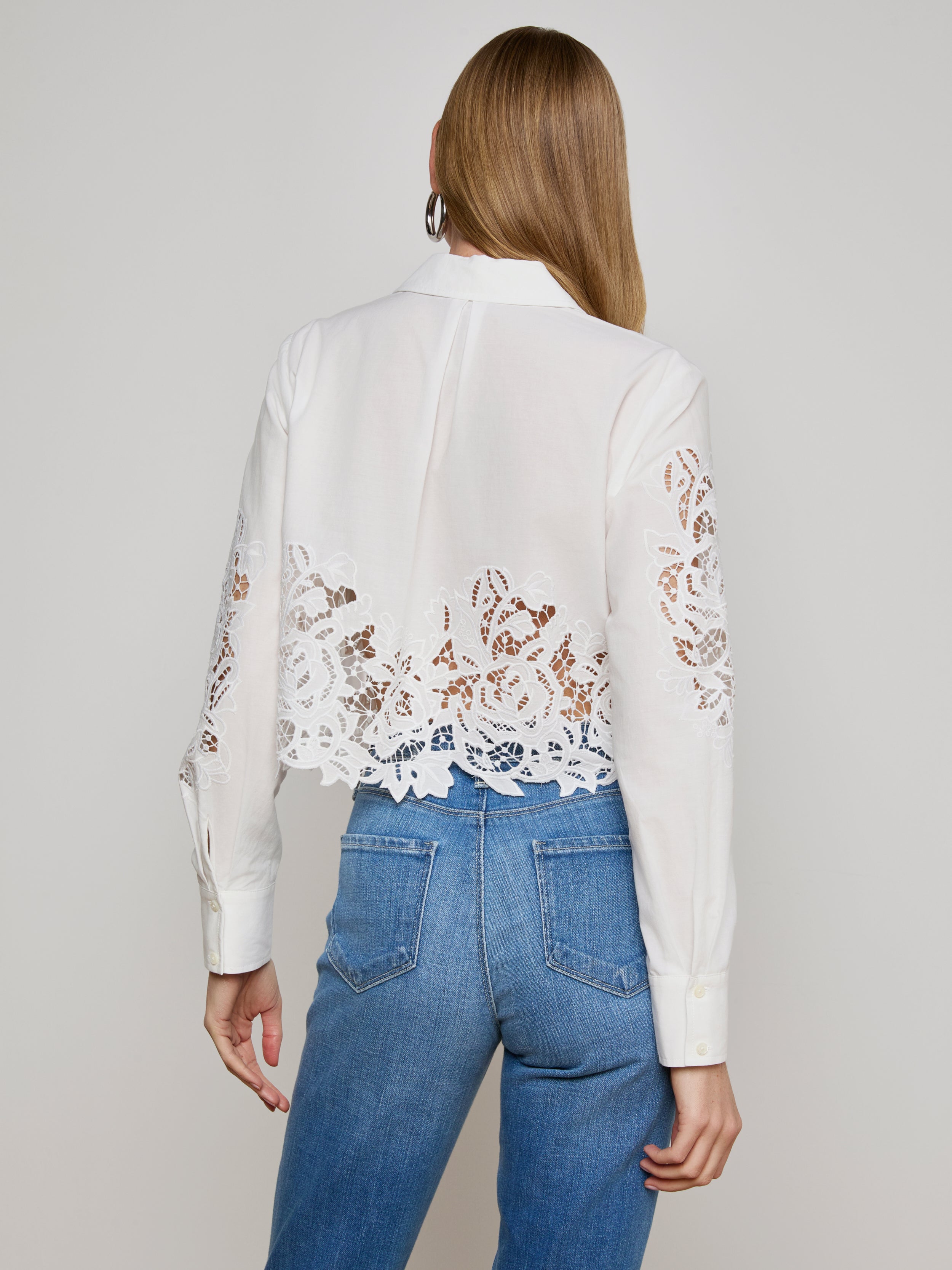 Seychelle Cropped Lace Blouse