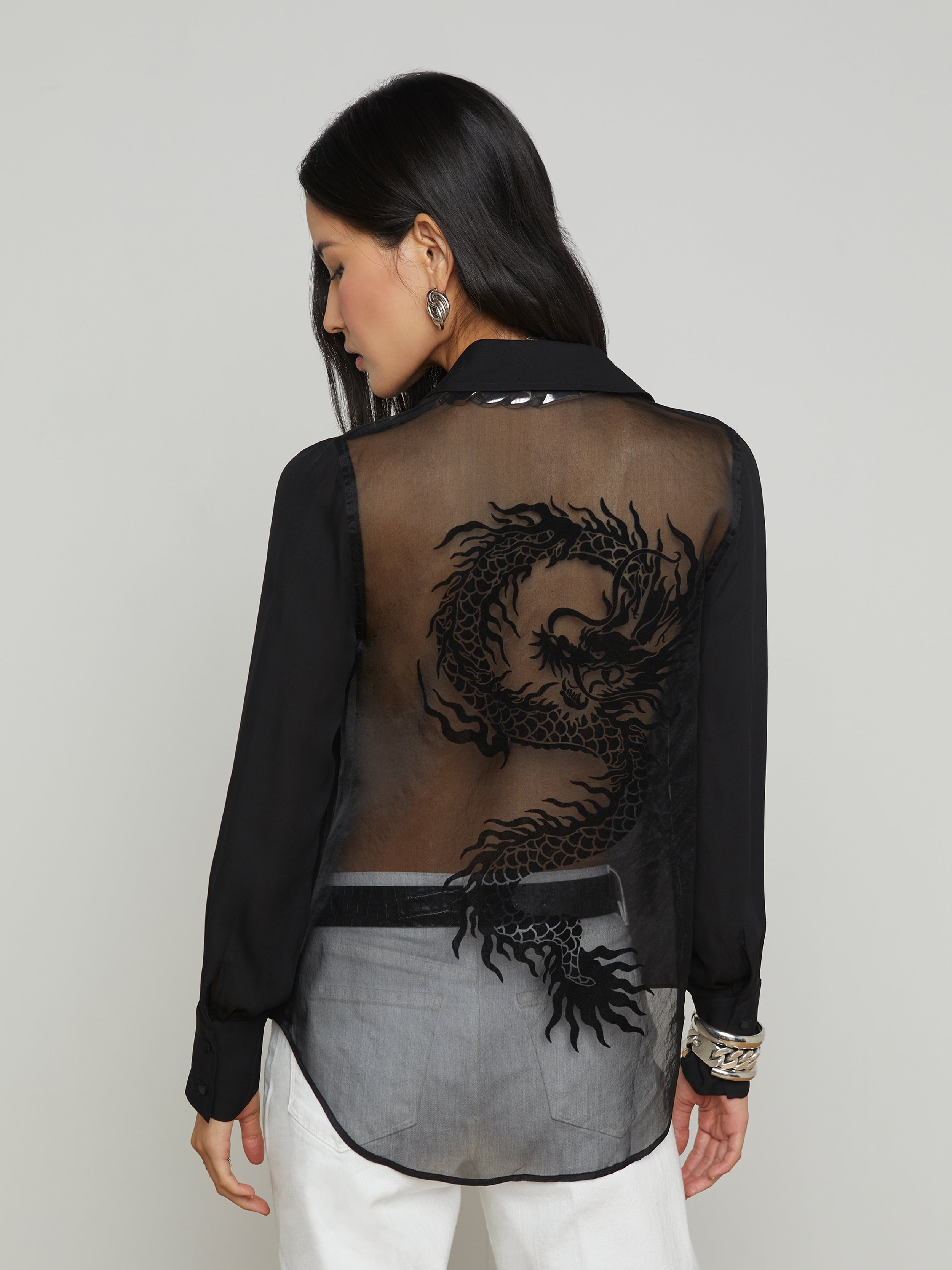 Hailie Silk Dragon Blouse blouse L'AGENCE