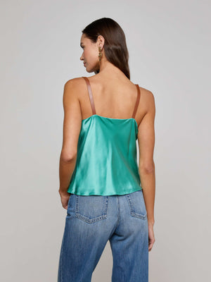 Lux Silk Buckle-Strap Camisole