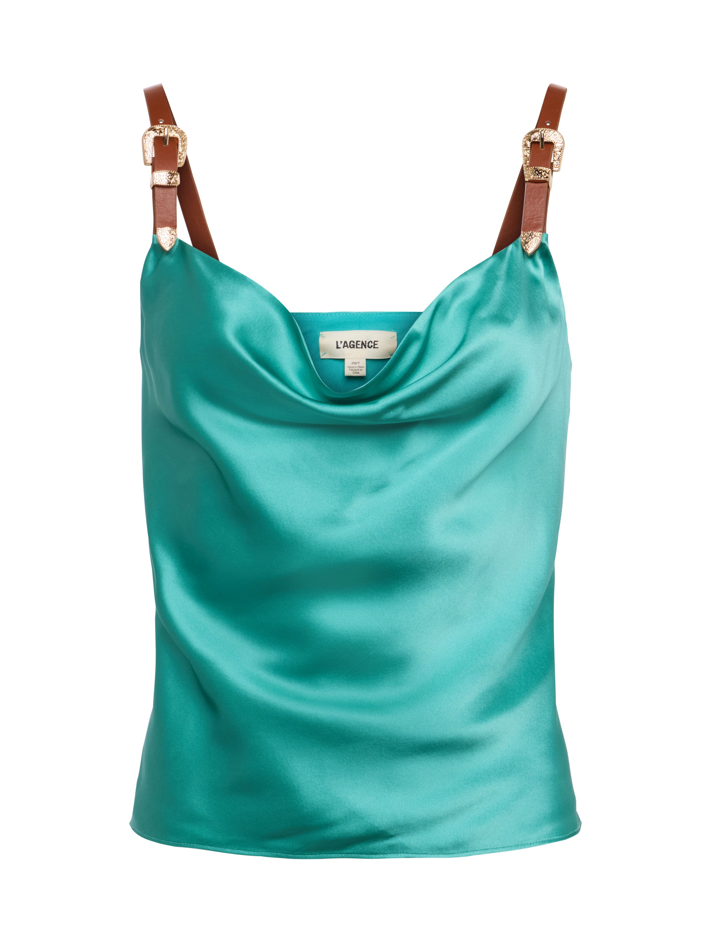 Lux Silk Buckle-Strap Camisole