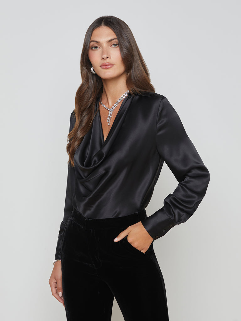 Lotus Silk Blouse blouse L'AGENCE   