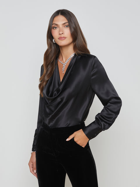 Lotus Silk Blouse blouse L'AGENCE   