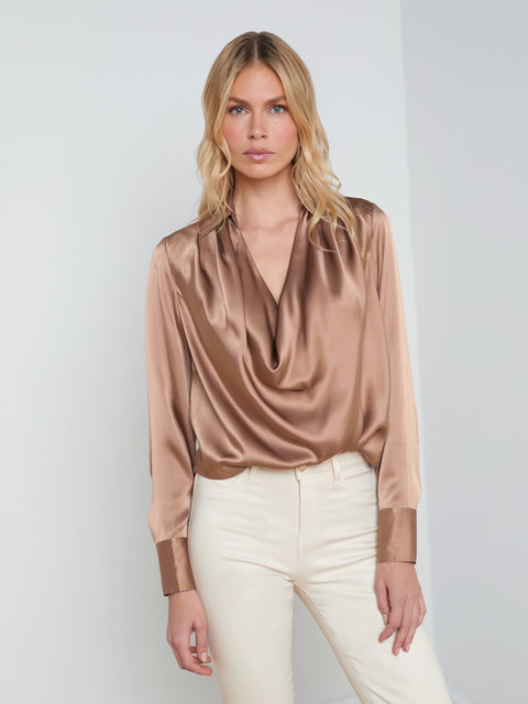 Lotus Silk Blouse blouse L'AGENCE Sale   