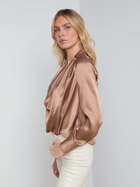 Lotus Silk Blouse blouse L'AGENCE Sale   