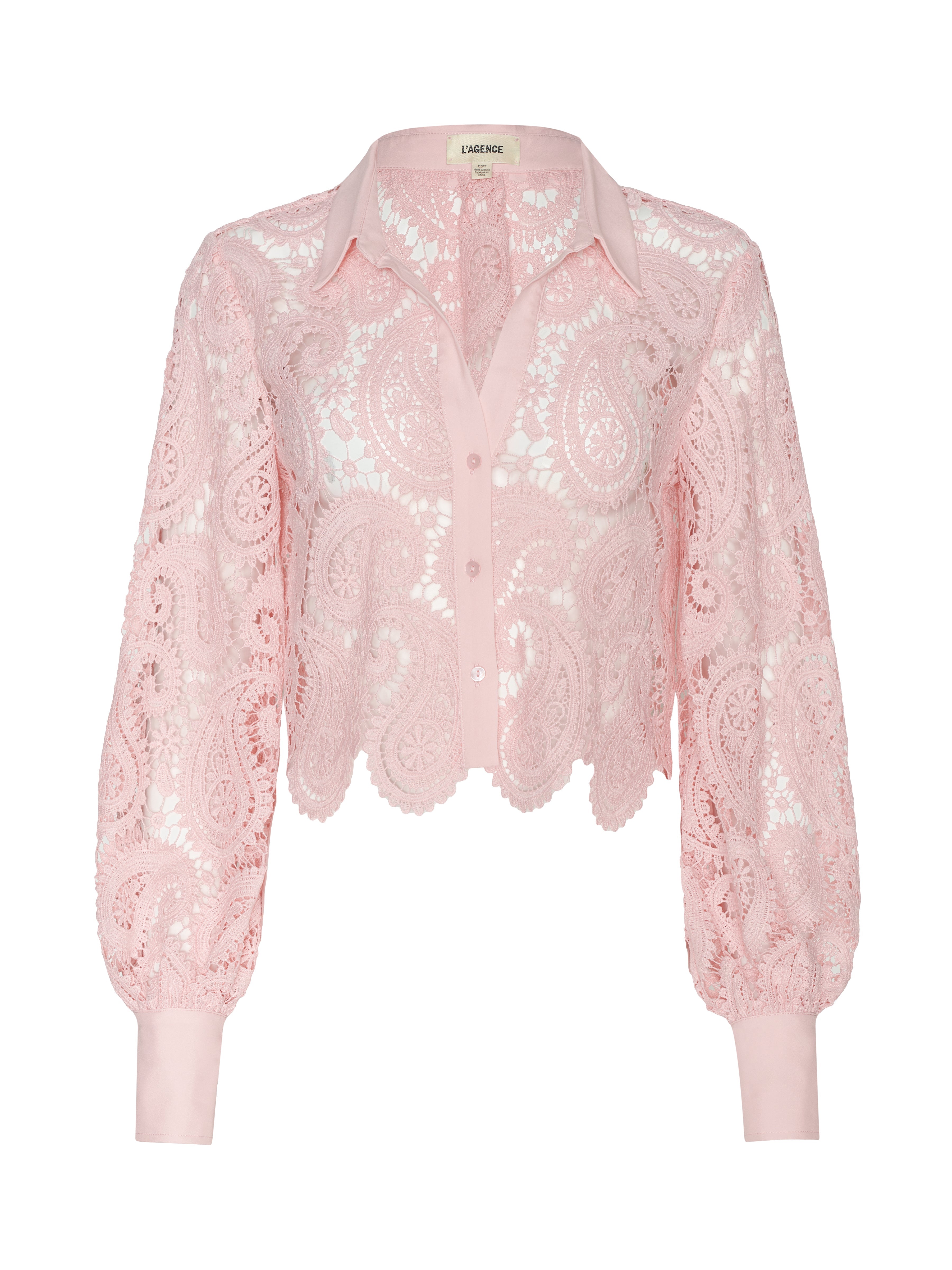 Odelia Cropped Lace Blouse blouse L'AGENCE