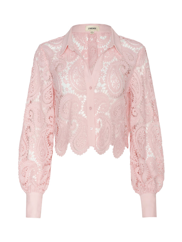 Odelia Cropped Lace Blouse blouse L'AGENCE